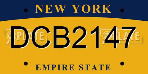 DCB2147 New York License Plate