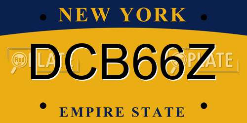 DCB66Z New York License Plate