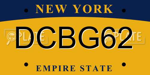 DCBG62 New York License Plate