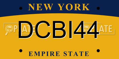 DCBI44 New York License Plate