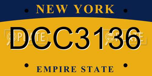 DCC3136 New York License Plate