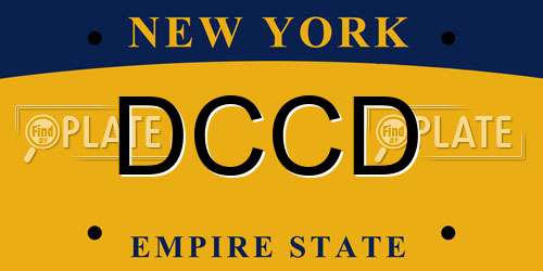 DCCD New York License Plate