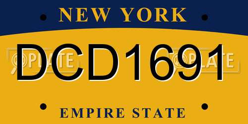 DCD1691 New York License Plate