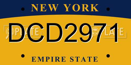DCD2971 New York License Plate