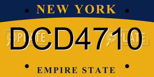 DCD4710 New York License Plate