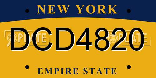 DCD4820 New York License Plate