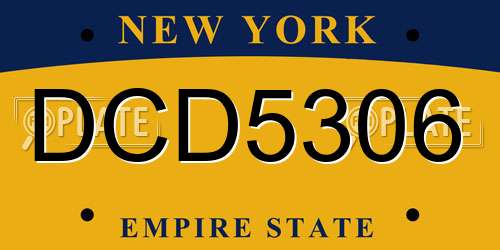 DCD5306 New York License Plate
