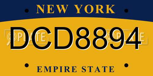 DCD8894 New York License Plate