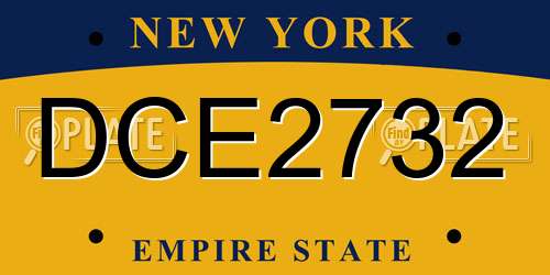 DCE2732 New York License Plate