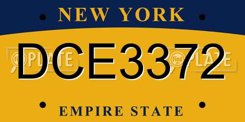 DCE3372 New York License Plate