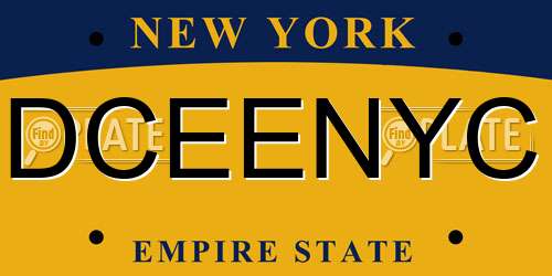 DCEENYC New York License Plate