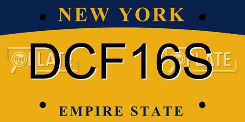 DCF16S New York License Plate