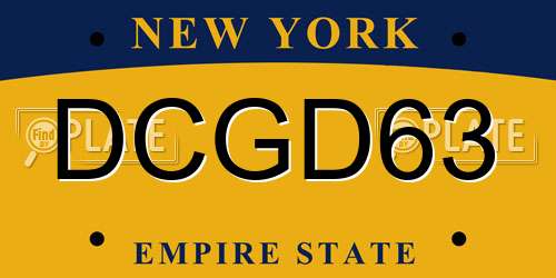 DCGD63 New York License Plate