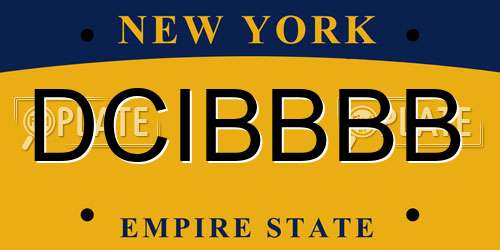 DCIBBBB New York License Plate