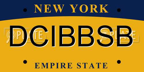 DCIBBSB New York License Plate