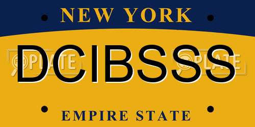 DCIBSSS New York License Plate