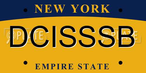 DCISSSB New York License Plate