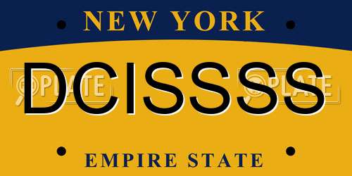 DCISSSS New York License Plate