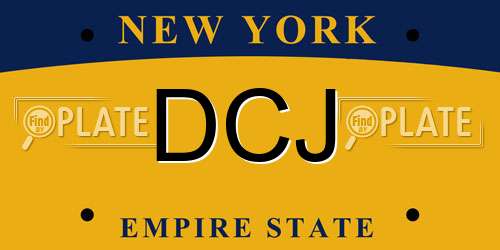 DCJ New York License Plate