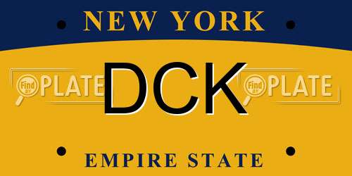 DCK New York License Plate