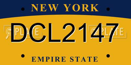 DCL2147 New York License Plate