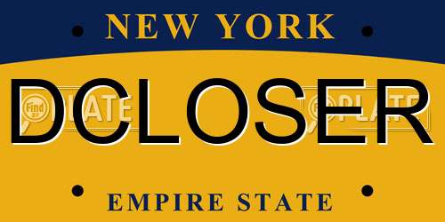 DCLOSER New York License Plate