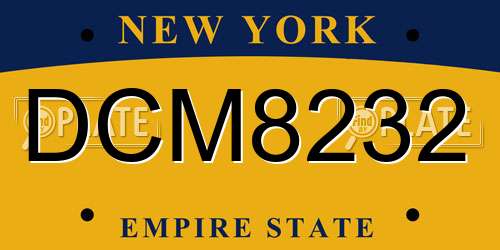 DCM8232 New York License Plate