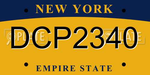 DCP2340 New York License Plate
