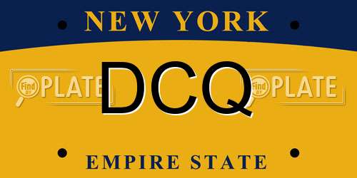 DCQ New York License Plate