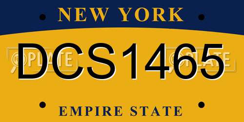 DCS1465 New York License Plate