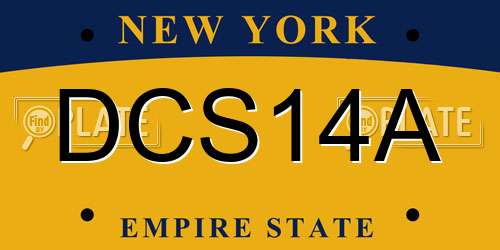 DCS14A New York License Plate