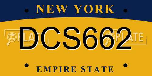 DCS662 New York License Plate