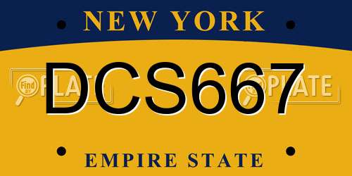 DCS667 New York License Plate