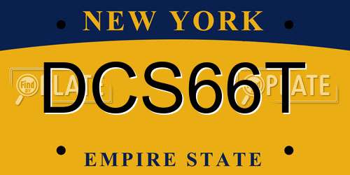 DCS66T New York License Plate