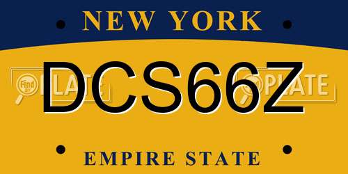 DCS66Z New York License Plate