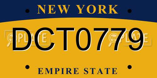 DCT0779 New York License Plate