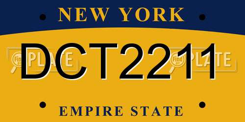 DCT2211 New York License Plate