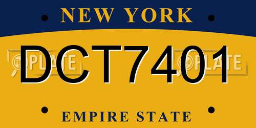 DCT7401 New York License Plate