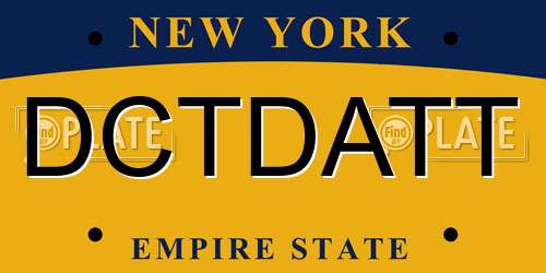 DCTDATT New York License Plate
