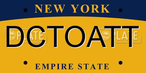 DCTOATT New York License Plate