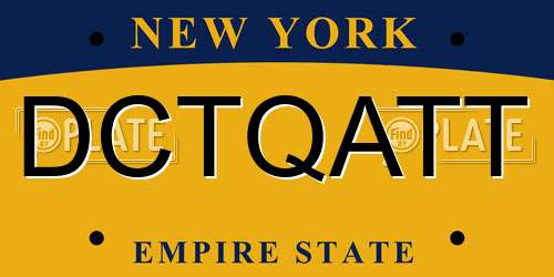 DCTQATT New York License Plate
