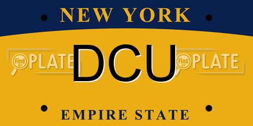 DCU New York License Plate