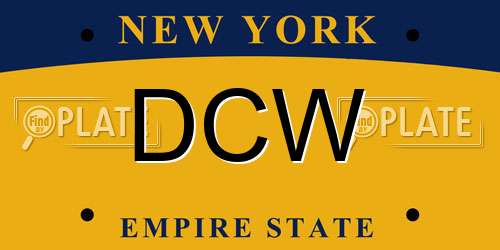 DCW New York License Plate