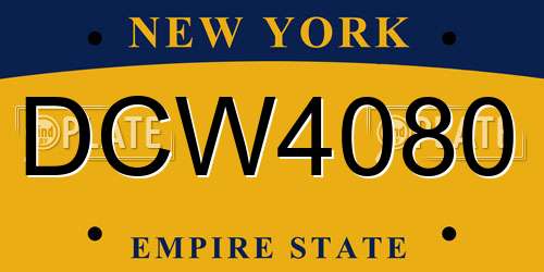 DCW4080 New York License Plate