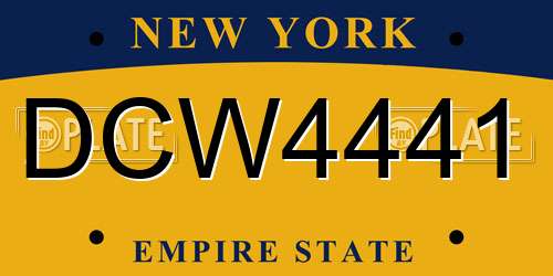 DCW4441 New York License Plate