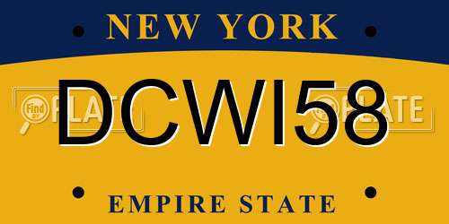 DCWI58 New York License Plate