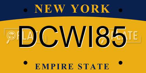 DCWI85 New York License Plate