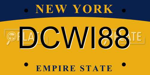 DCWI88 New York License Plate