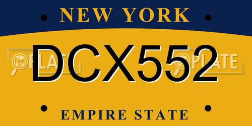 DCX552 New York License Plate
