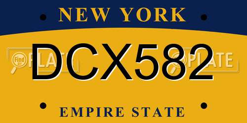 DCX582 New York License Plate